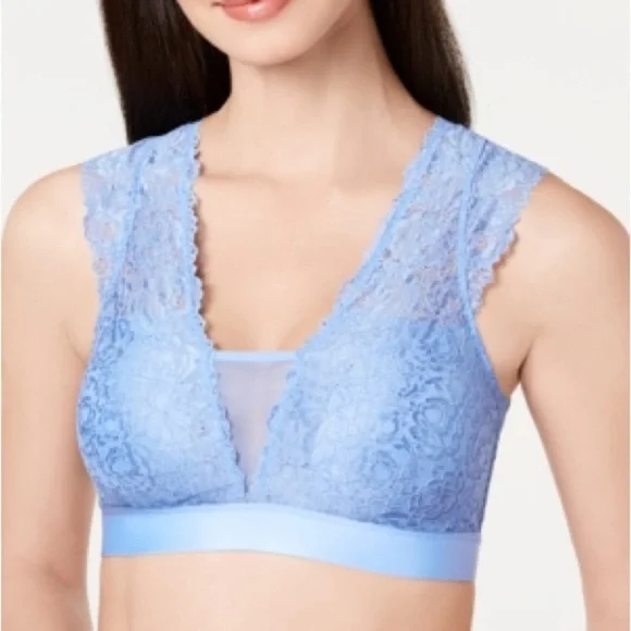 INC International Concepts Lace Trim Blue Bralette - Picture 9 of 9